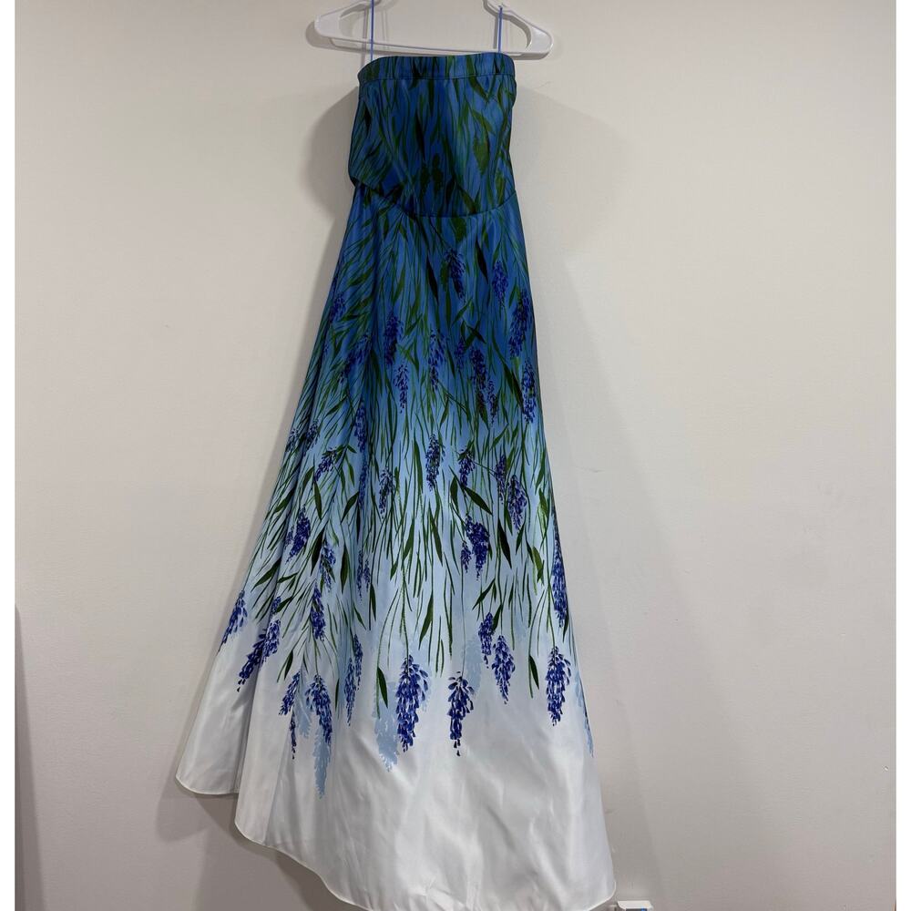 NEW Anthropologie BHLDN Kira Strapless Printed Satin A-Line Maxi Dress US 10 - Picture 5 of 10